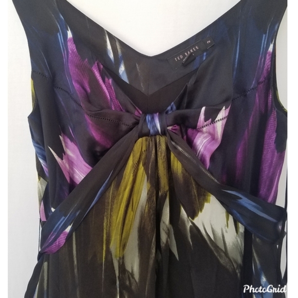 Ted Baker 🖤 Abstract Silk Dress 🖤 Sz 2 - Picture 3 of 8
